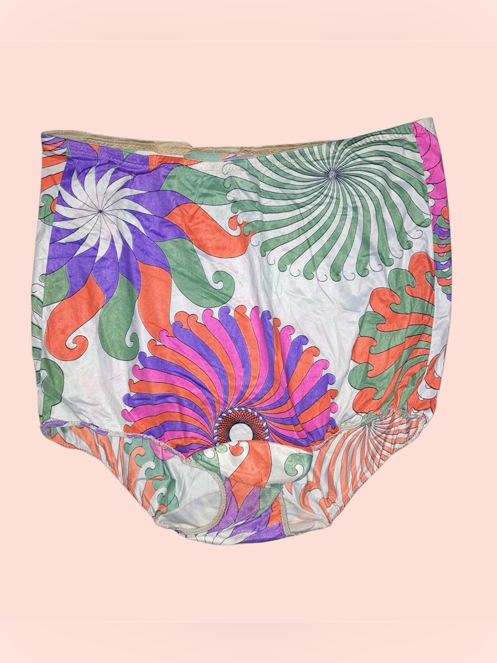Vintage High-Waist Floral Swirl Print Panty